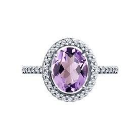 Кольцо Diamant - Серебро 925, Аметист, Фианит (арт. 94-310-01999-2)