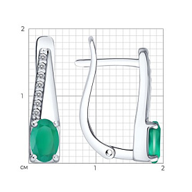 Серьги SOKOLOV - Серебро 925, Агат, Фианит (арт. 92025367)