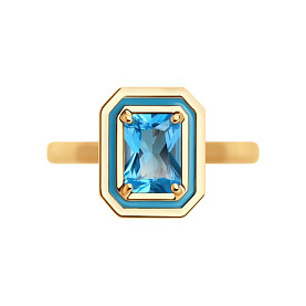 Кольцо Diamant - Золото 585, Топаз, Эмаль (арт. 51-310-02450-1)