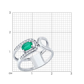 Кольцо SOKOLOV - Серебро 925, Агат, Фианит (арт. 92014837)