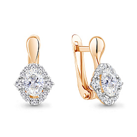 Серьги Аквамарин - Серебро 925, Фианит (арт. 49176А.6)