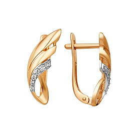 Серьги ЮФ Династия - Золото 375, Фианит (арт. 012662-5102)