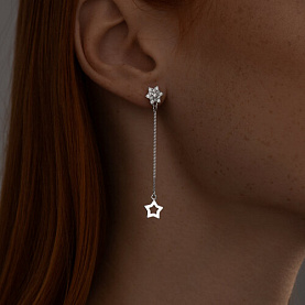 Серьги SOKOLOV - Серебро 925, Фианит (арт. 94025932)