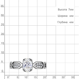 Кольцо Аквамарин - Серебро 925, Фианит (арт. 600701А.5)
