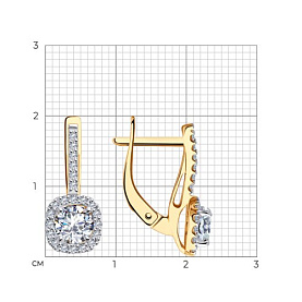 Серьги Diamant - Золото 585, Фианит (арт. 51-120-02355-1)
