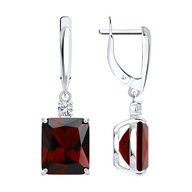 Серьги SOKOLOV - Серебро 925, Синтетический ситалл , Фианит (арт. 92021425)