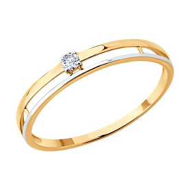 Кольцо SOKOLOV - Золото 585, Фианит (арт. 019584)