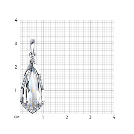 Подвеска SOKOLOV - Серебро 925, Горный хрусталь, Фианит (арт. 92030445)
