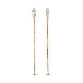 Серьги Аквамарин - Золото 585, Фианит (арт. 45487.1)