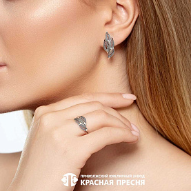 Серьги Красная пресня - Серебро 925 (арт. 33015762)