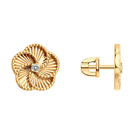 Серьги SOKOLOV - Золото 585, Фианит (арт. 0200879)