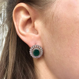 Серьги KRASNOE - Серебро 925, Агат, Фианит (арт. 2340390251-60)