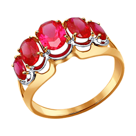 Кольцо SOKOLOV - Золото 375, Синтетический рубин (арт. 37714437)