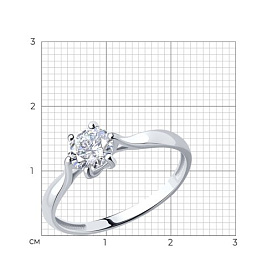 Кольцо SOKOLOV - Золото 585, Фианит (арт. 017958-3)