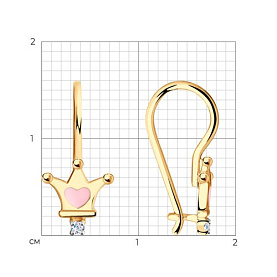 Серьги SOKOLOV - Золото 375, Фианит, Эмаль (арт. 31-120-00685-1)