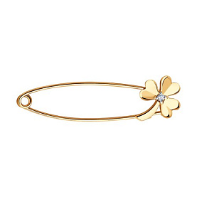 Булавка SOKOLOV - Золото 585, Фианит (арт. 040282)