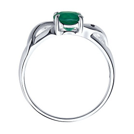 Кольцо SOKOLOV - Серебро 925, Агат, Бриллиант (арт. 92012105)