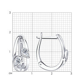 Серьги SOKOLOV - Серебро 925, Фианит (арт. 94025122)