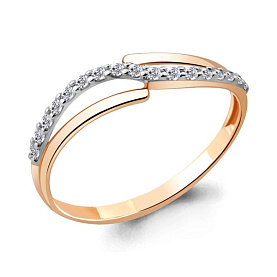 Кольцо Аквамарин - Золото 585, Фианит (арт. 61967А.1)