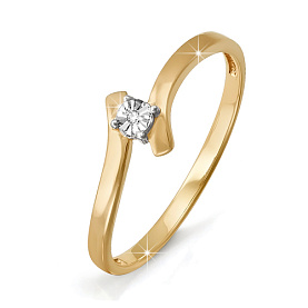 Кольцо Дельта - Золото 585, Бриллиант (арт. БР110807)