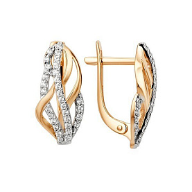 Серьги ЮФ Династия - Золото 375, Фианит (арт. 010872-5102)