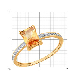 Кольцо SOKOLOV - Золото 585, Топаз, Фианит (арт. 717218)