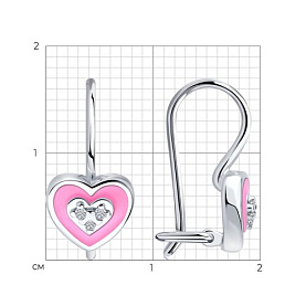 Серьги Diamant - Серебро 925, Фианит, Эмаль (арт. 94-120-02220-1)