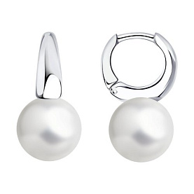Серьги Diamant - Серебро 925, Жемчуг имитация (арт. 94-120-01177-1)