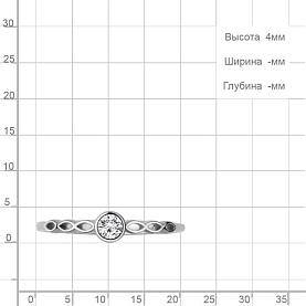 Кольцо Аквамарин - Серебро 925, Фианит (арт. 600320А.5)