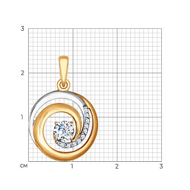 Подвеска SOKOLOV - Золото 375, Фианит (арт. 035065-4)
