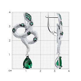 Серьги SOKOLOV - Серебро 925, Фианит (арт. 94026003)