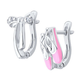 Серьги Diamant - Серебро 925, Фианит, Эмаль (арт. 94-120-02296-1)