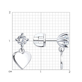 Серьги Diamant - Серебро 925, Фианит (арт. 94-121-00297-1)