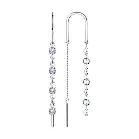 Серьги SOKOLOV - Серебро 925, Фианит (арт. 94020804)