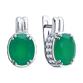 Серьги SOKOLOV - Серебро 925, Агат, Фианит (арт. 92025338)