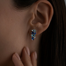 Серьги SOKOLOV - Серебро 925, Топаз, Фианит (арт. 92022720)