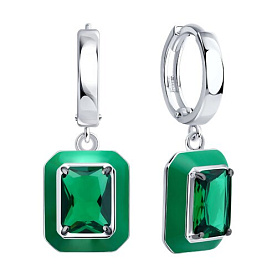 Серьги SOKOLOV - Серебро 925, Фианит, Эмаль (арт. 94027113)