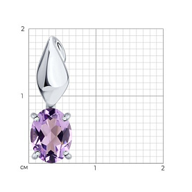Подвеска SOKOLOV - Серебро 925, Аметист (арт. 92030863)