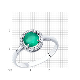 Кольцо SOKOLOV - Серебро 925, Агат, Фианит (арт. 92012029)