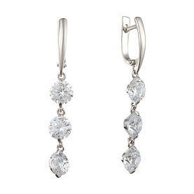 Серьги Мастер Клио - Серебро 925, Фианит (арт. 22С0404Д)