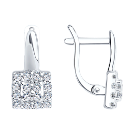 Серьги SOKOLOV - Серебро 925, Фианит (арт. 94021910)