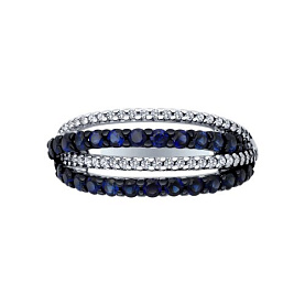 Кольцо SOKOLOV - Серебро 925, Синтетический сапфир , Фианит (арт. 88010077)