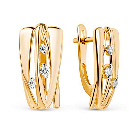 Серьги ЮФ Династия - Золото 375, Фианит (арт. 020292-5102)