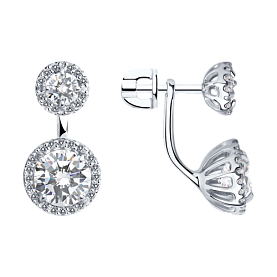 Серьги SOKOLOV - Серебро 925, Фианит (арт. 94021435)