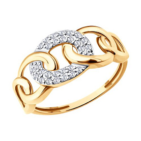 Кольцо SOKOLOV - Золото 585, Фианит (арт. 019833)