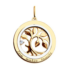 Подвеска SOKOLOV - Золото 375, Фианит (арт. 035853-4)