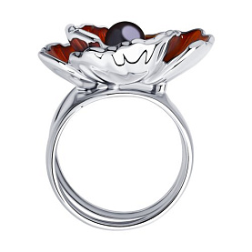 Кольцо SOKOLOV - Серебро 925, Жемчуг имитация, Эмаль (арт. 94013133)