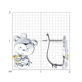 Серьги SOKOLOV - Серебро 925, Фианит (арт. 94027004)