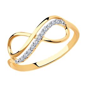 Кольцо SOKOLOV - Золото 375, Фианит (арт. 016622-4)