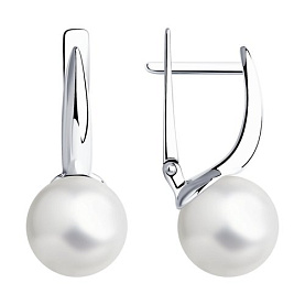 Серьги Diamant - Серебро 925, Жемчуг имитация (арт. 94-120-01174-1)